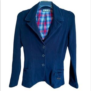 Lolly Star Blue Cotton Designer S Bow TV Star Coat Blazer Jacket
